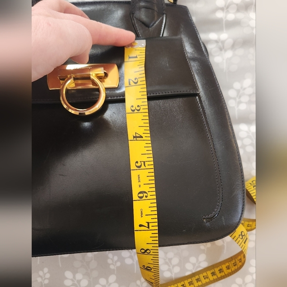 Salvatore Ferragamo Vintage Black Satchel with Gold Accents - Picture 16 of 16